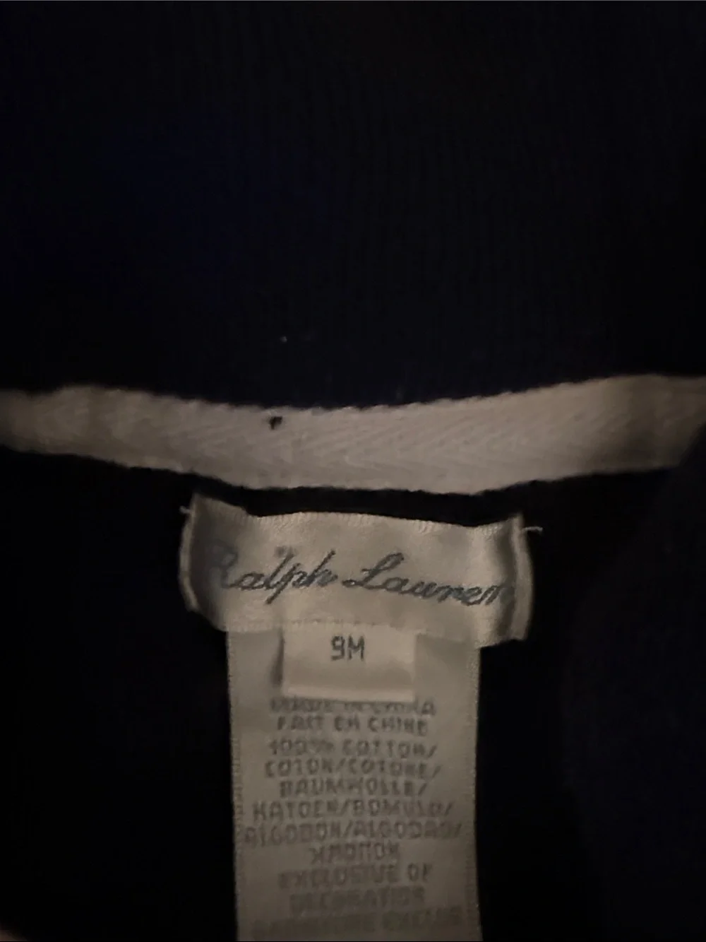 Ralph Lauren Navy Footed One-Piece with White Trim